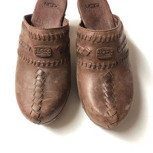 UGG Wooden heel mules clogs 9